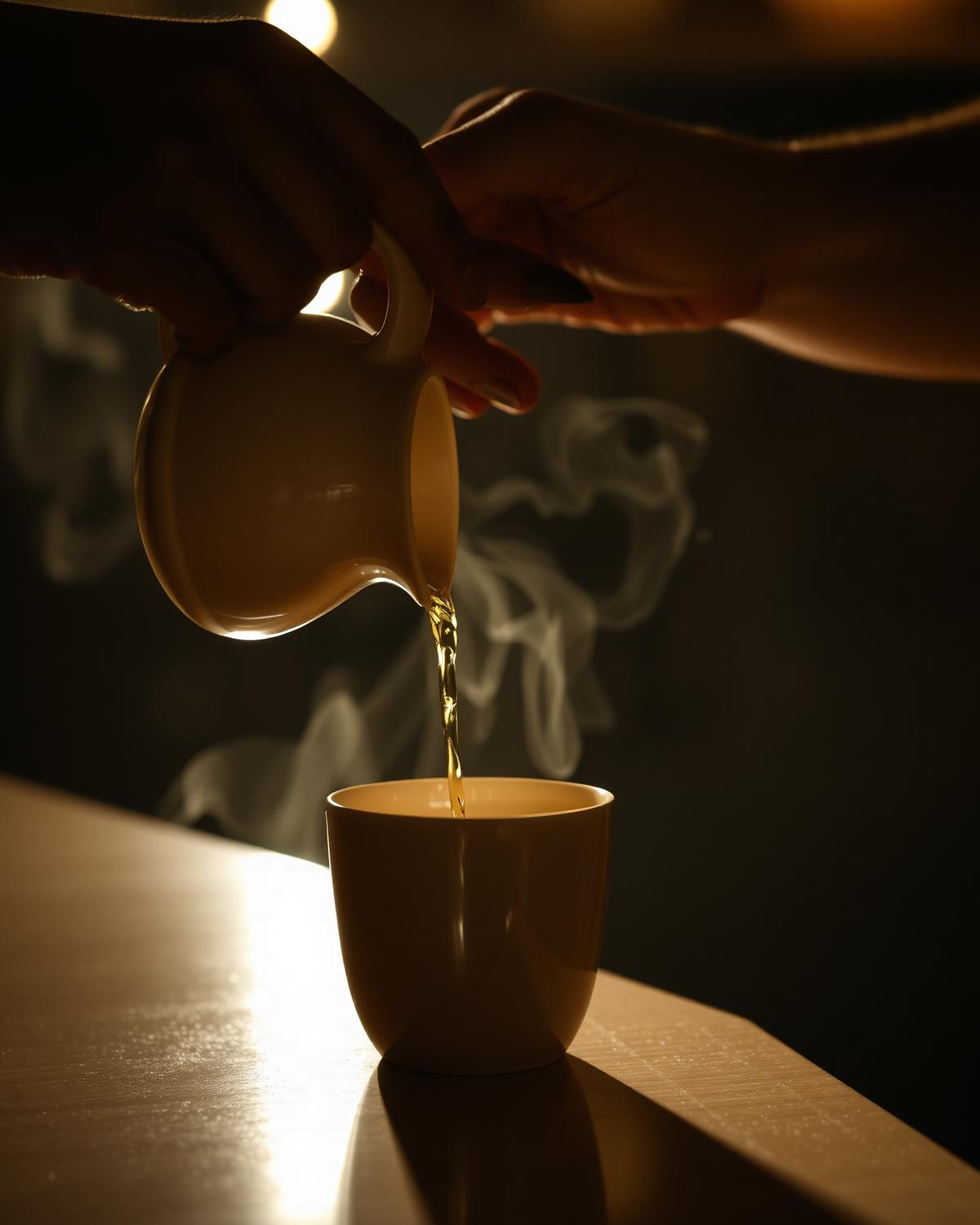 Ceylon tea, poured to order